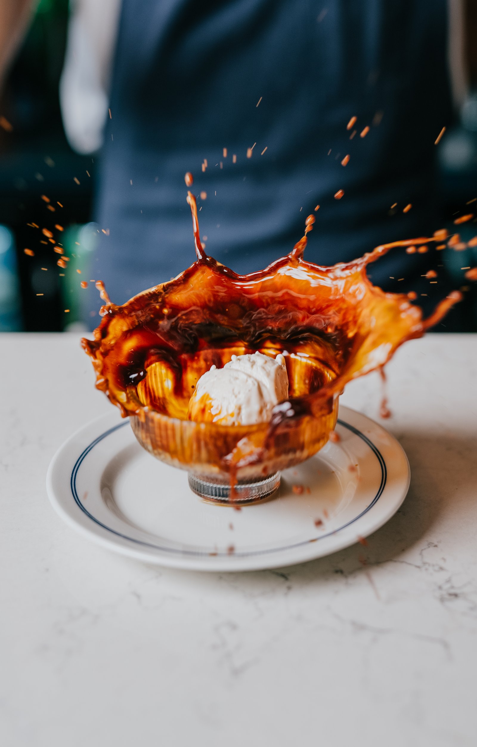 An affogato with a splash of coffee